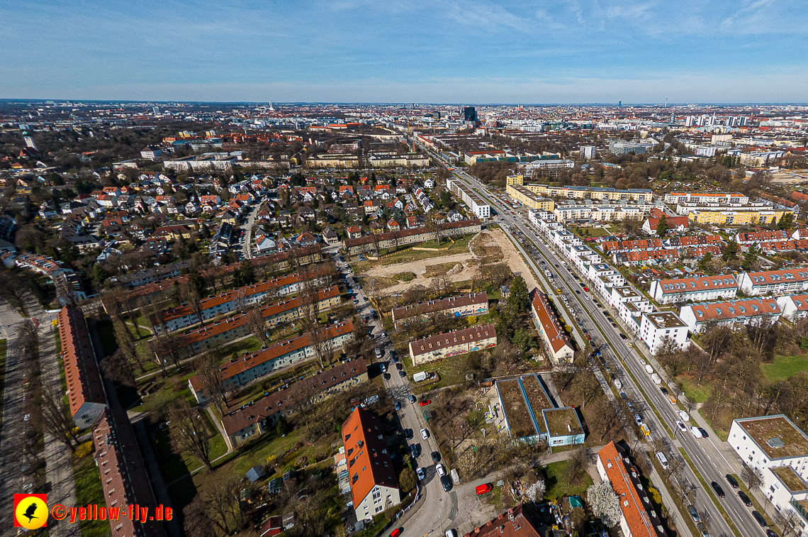 21.03.2023 - Luftbilder von der Baustelle Maikäfersiedlung in Berg am Laim